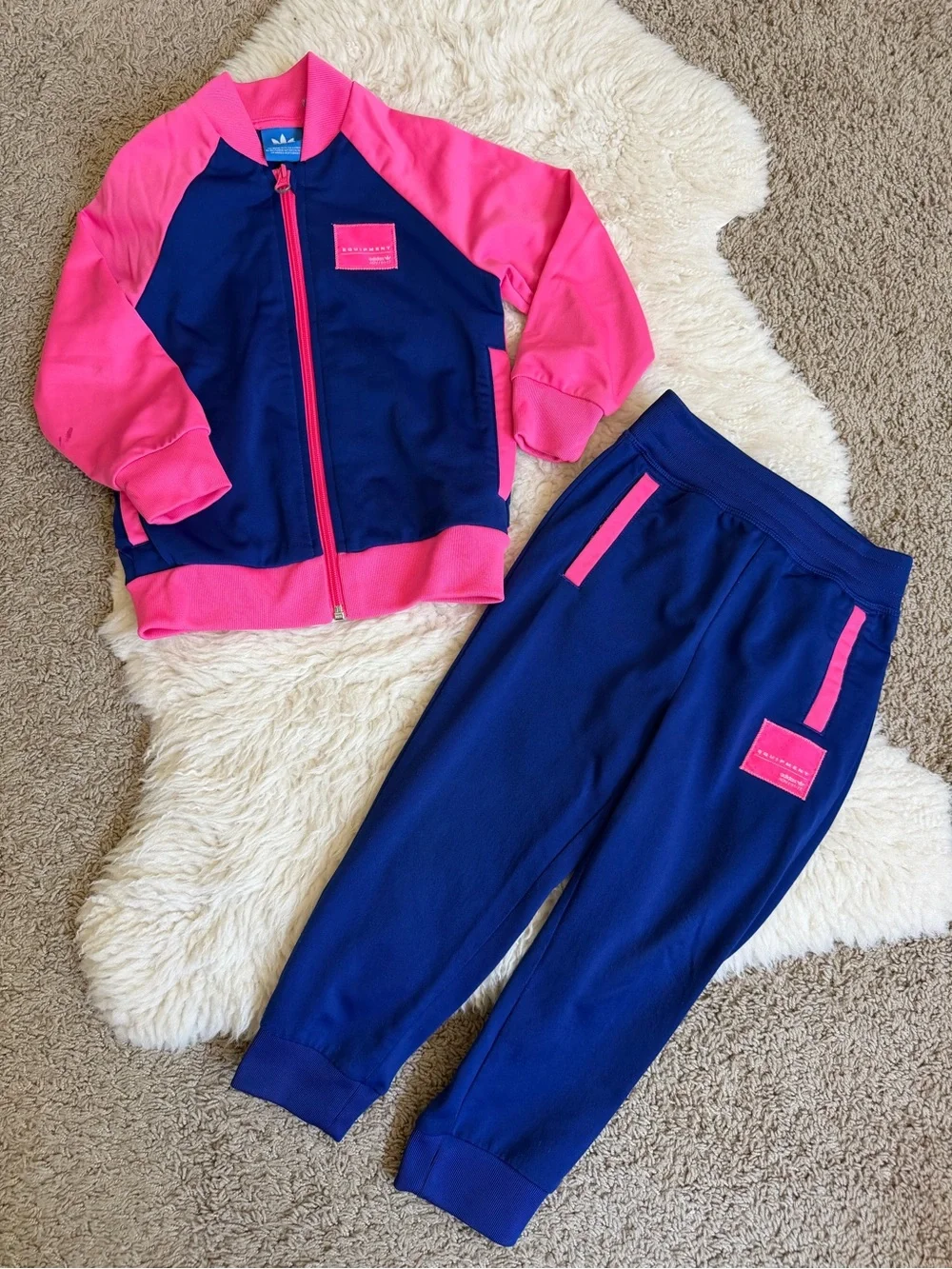 Adidas Tracksuit | 3T | Blue & Pink